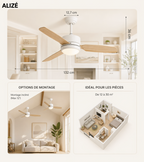 Calisto | Ventilateur design LED télécommande 117 cm