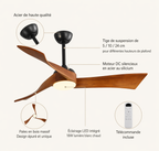 Cygnéo | Ventilateur nordique LED télécommande 132 cm