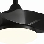 Borée | Ventilateur vintage noir et bois noir, LED