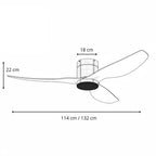 Cyrus | Ventilateur LED intégrée argent et bois foncé