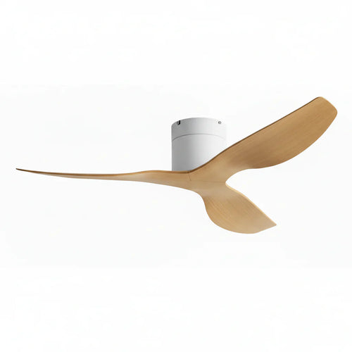 Aspen | Ventilateur ultra-plat blanc et bois clair