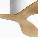 Aspen | Ventilateur ultra-plat blanc et bois clair