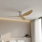Aspen | Ventilateur ultra-plat blanc et bois clair