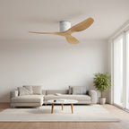 Aspen | Ventilateur ultra-plat blanc et bois clair
