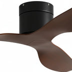 Atlas | Ventilateur ultra-plat noir et bois foncé