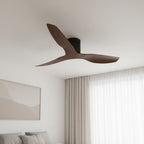 Atlas | Ventilateur ultra-plat noir et bois foncé