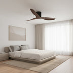 Atlas | Ventilateur ultra-plat noir et bois foncé
