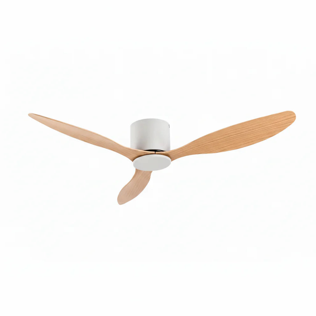 Axiom | Ventilateur moteur DC blanc et bois clair