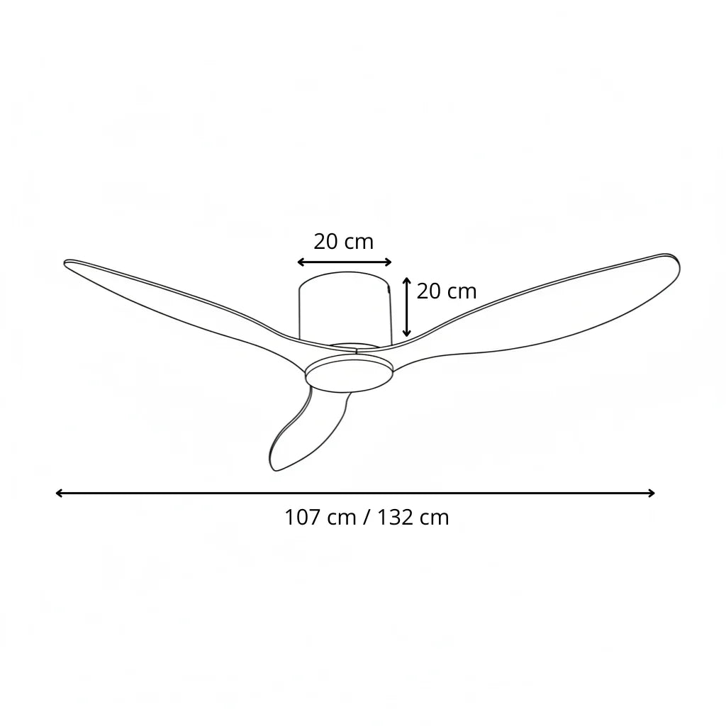 Axiom | Ventilateur moteur DC blanc et bois clair