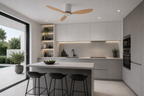 Axiom | Ventilateur moteur DC blanc et bois clair