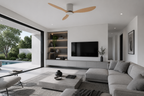 Axiom | Ventilateur moteur DC blanc et bois clair