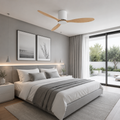 Axiom | Ventilateur moteur DC blanc et bois clair