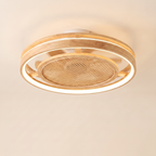 Chaume | Ventilateur tambour bois et rotin
