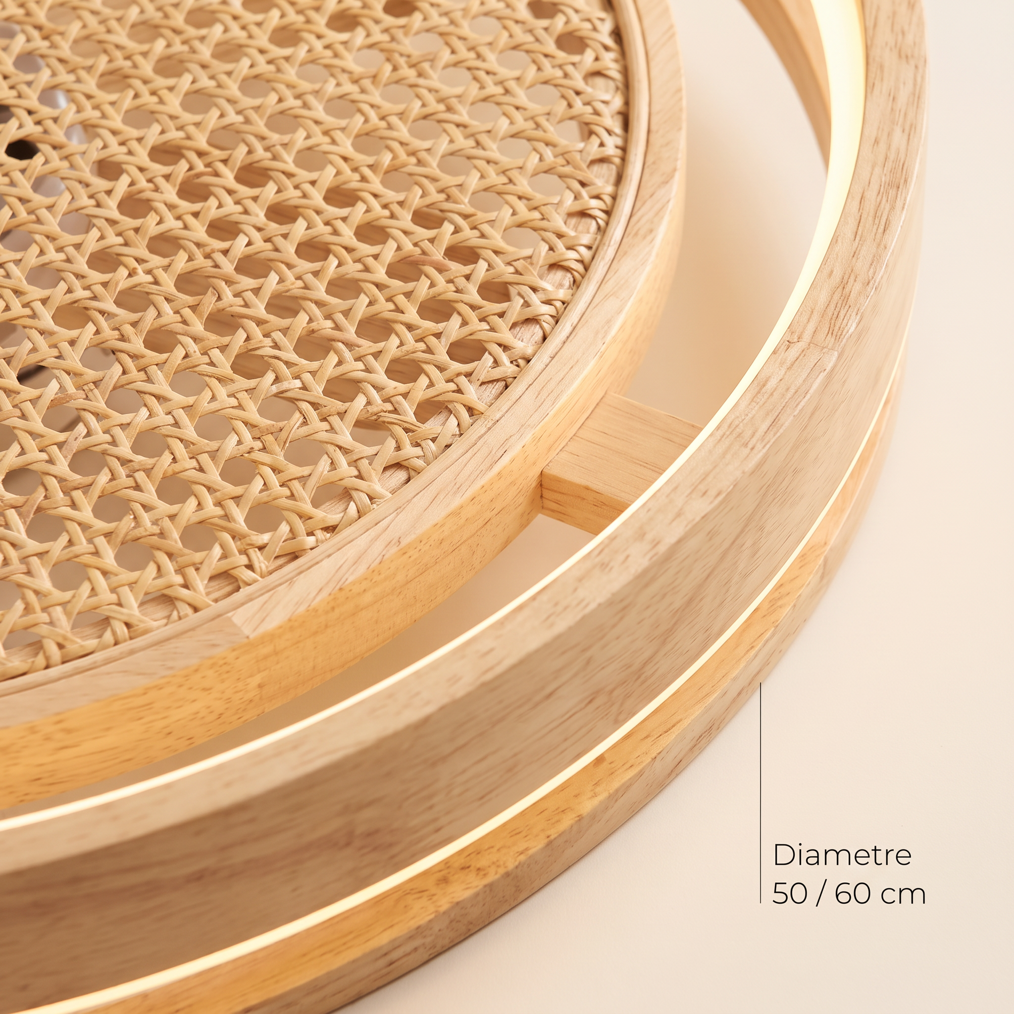 Chaume | Ventilateur tambour bois et rotin