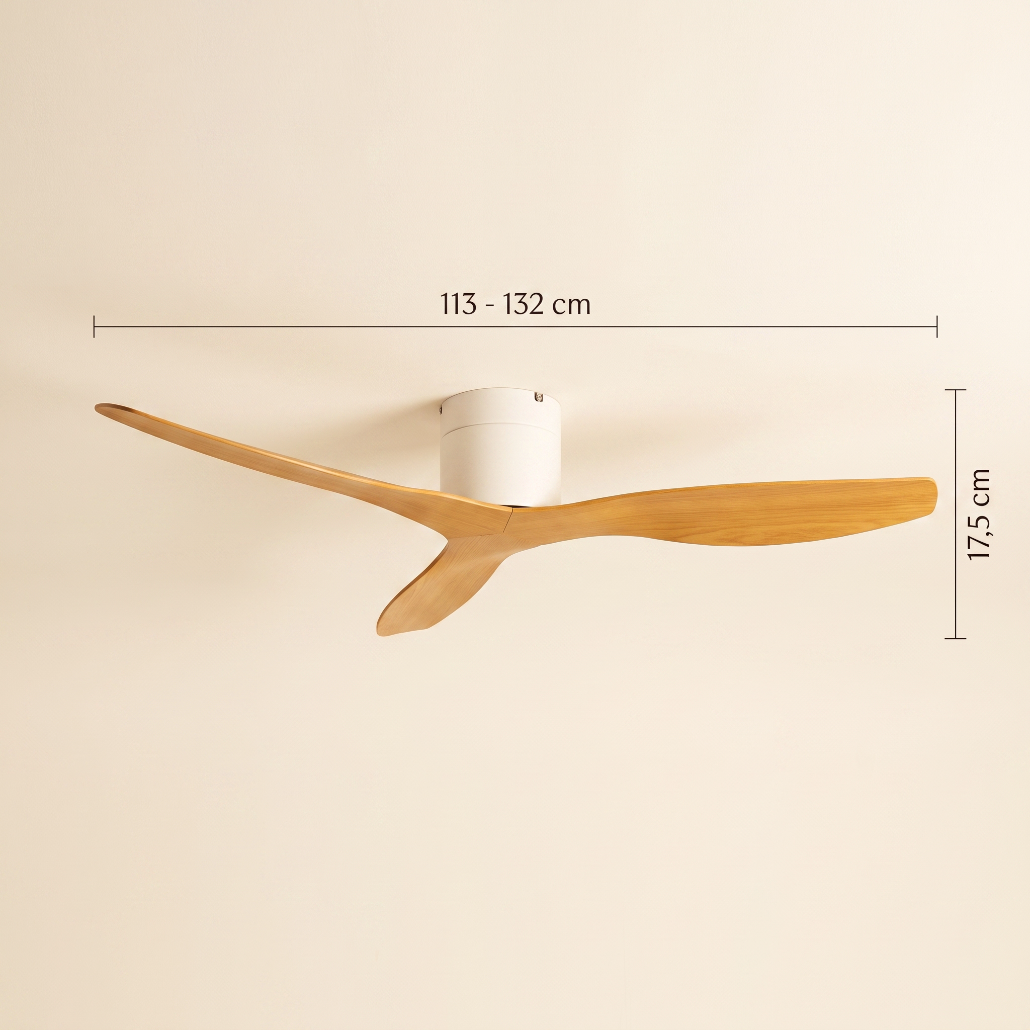 Éclipse, dimensions et cotes du ventilateur de plafond