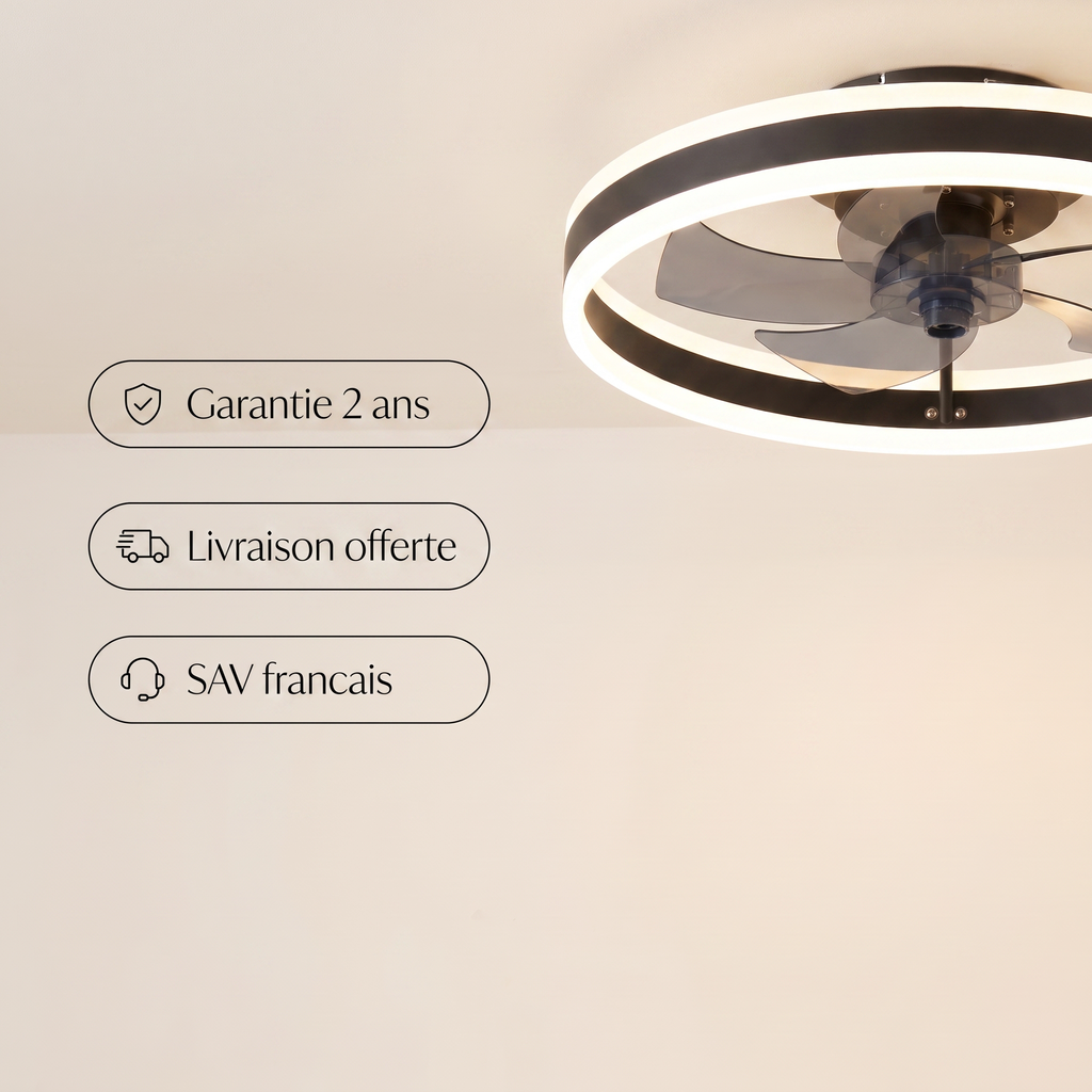 Nimbe | Ventilateur anneau LED 50 cm