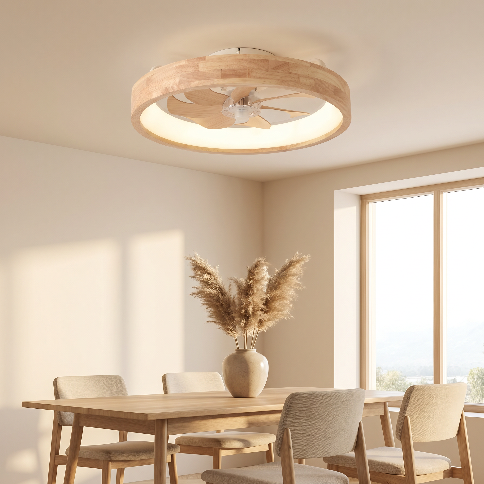 Saule | Ventilateur couronne bois 50 cm