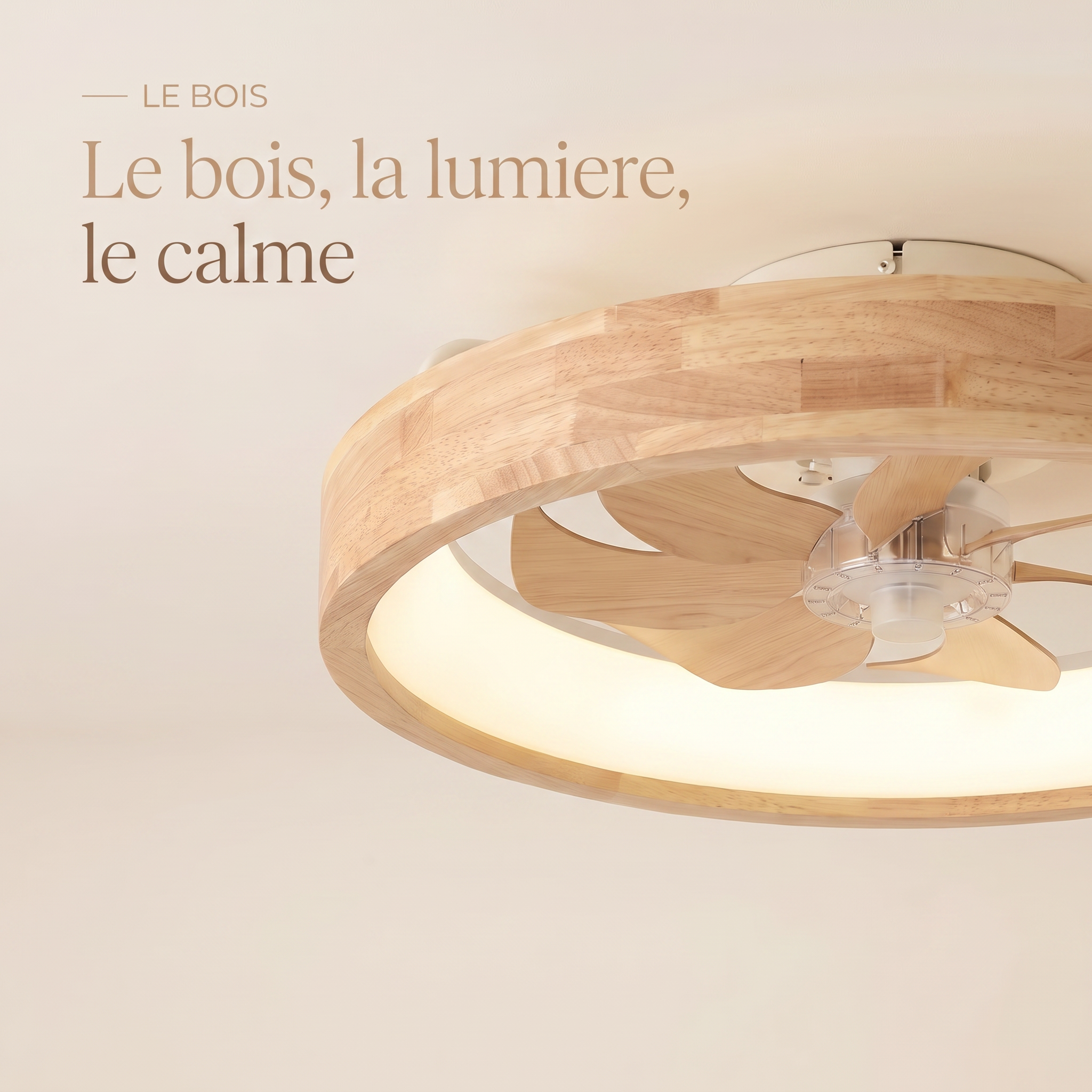 Saule | Ventilateur couronne bois 50 cm