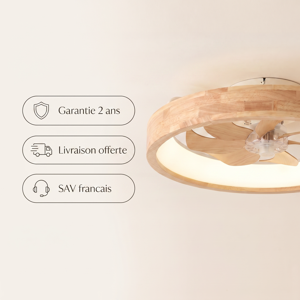 Saule | Ventilateur couronne bois 50 cm