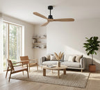 Boréal, ventilateur de plafond scandinave en bois et fer, vue 4