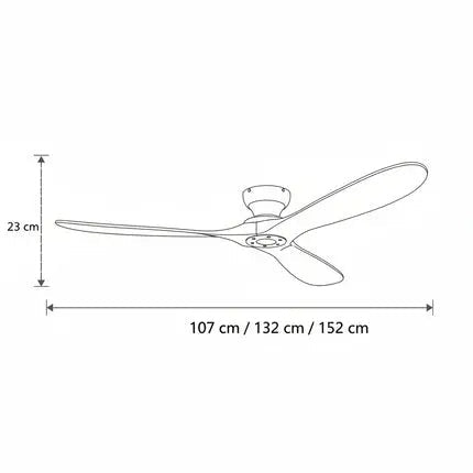 Cap Chrome, ventilateur de plafond bois massif et chrome, vue 5