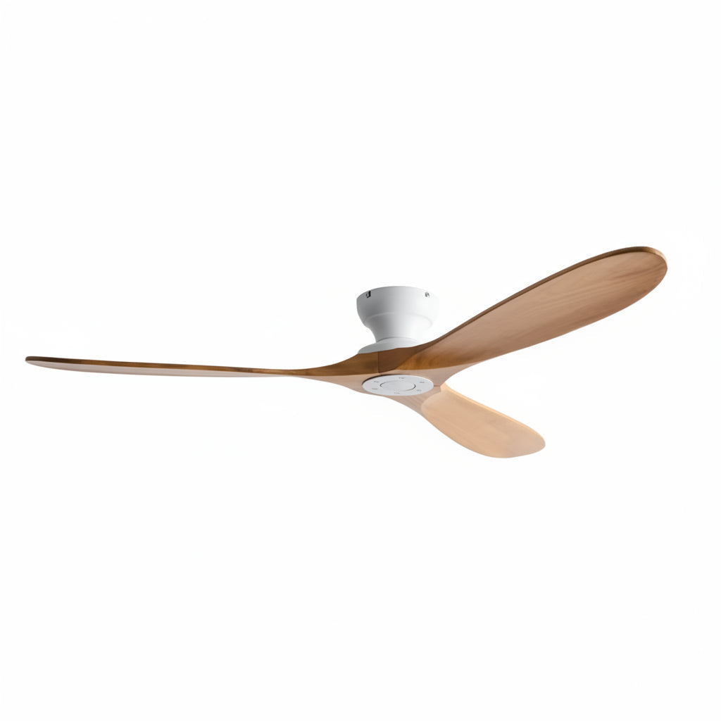 Cap Ivoire, ventilateur de plafond bois massif et blanc