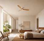 Cap Ivoire, ventilateur de plafond bois massif et blanc, vue 2