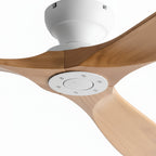 Cap Ivoire, ventilateur de plafond bois massif et blanc, vue 3