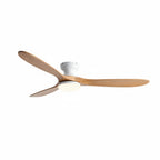 Cap LED Ivoire, ventilateur de plafond bois massif blanc avec LED