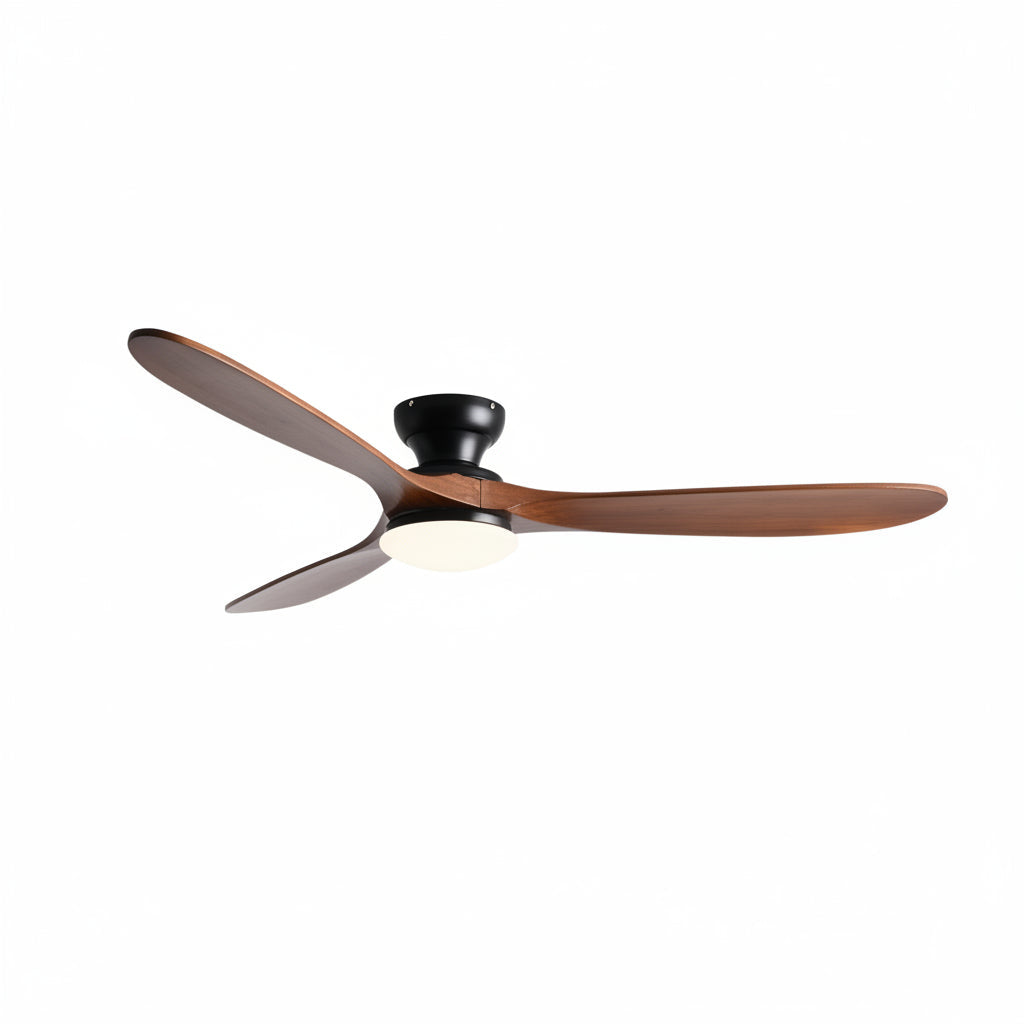 Cap LED Nuit, ventilateur de plafond bois massif noir avec LED