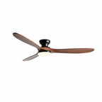 Cap LED Nuit, ventilateur de plafond bois massif noir avec LED