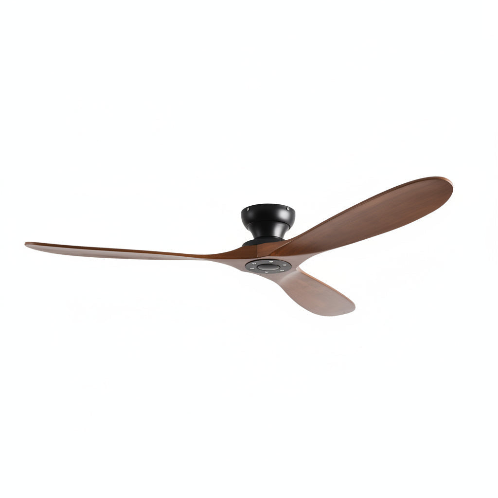 Cap Nuit, ventilateur de plafond bois massif et noir