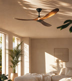 Cèdre, grand ventilateur de plafond en bois massif et aluminium, vue 2