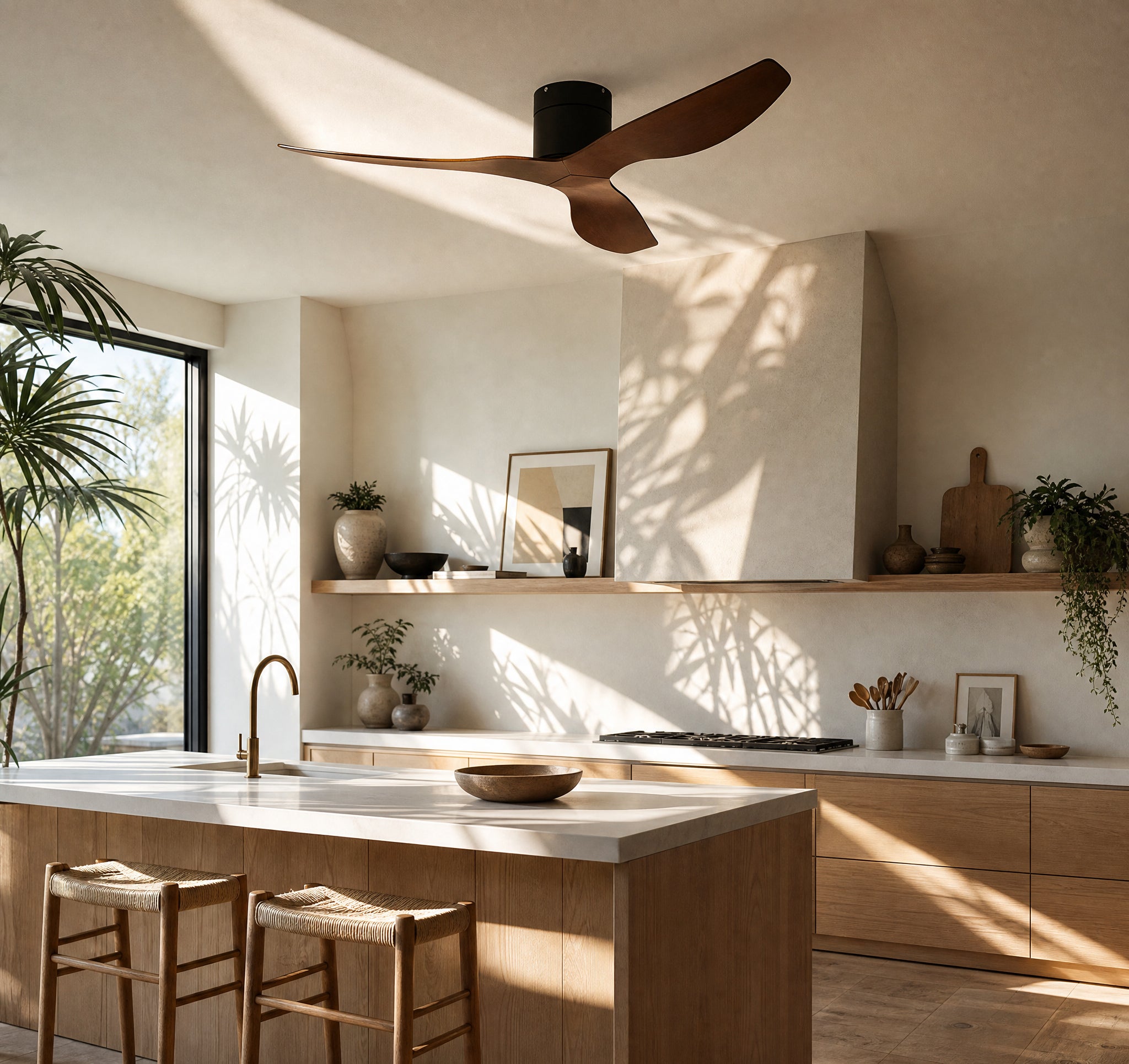 Éclipse Moka, ventilateur de plafond moderne noir et marron, vue 2