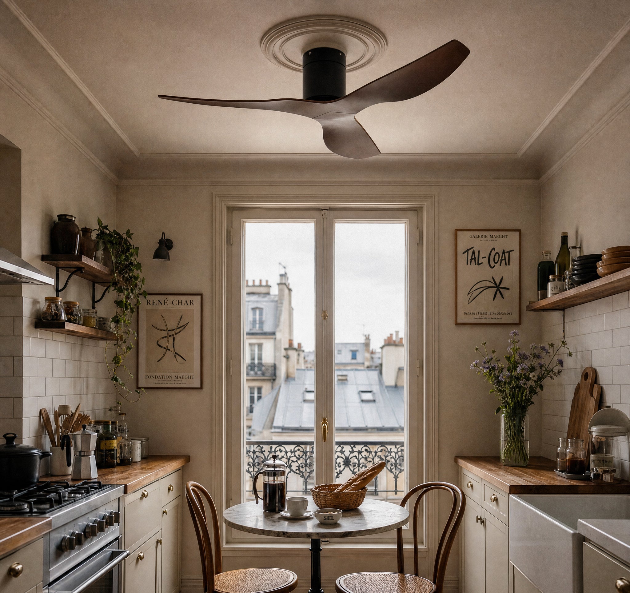 Éclipse Moka, ventilateur de plafond moderne noir et marron, vue 5