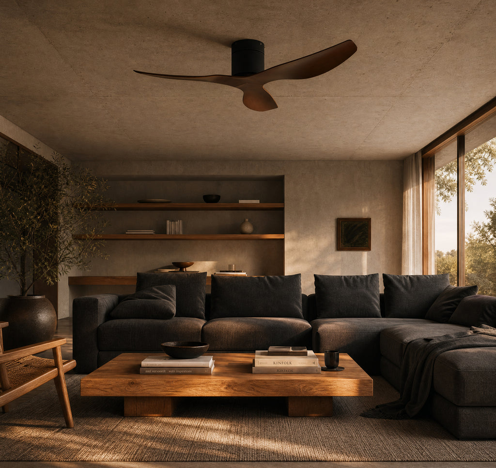 Éclipse Moka, ventilateur de plafond moderne noir et marron, vue 6