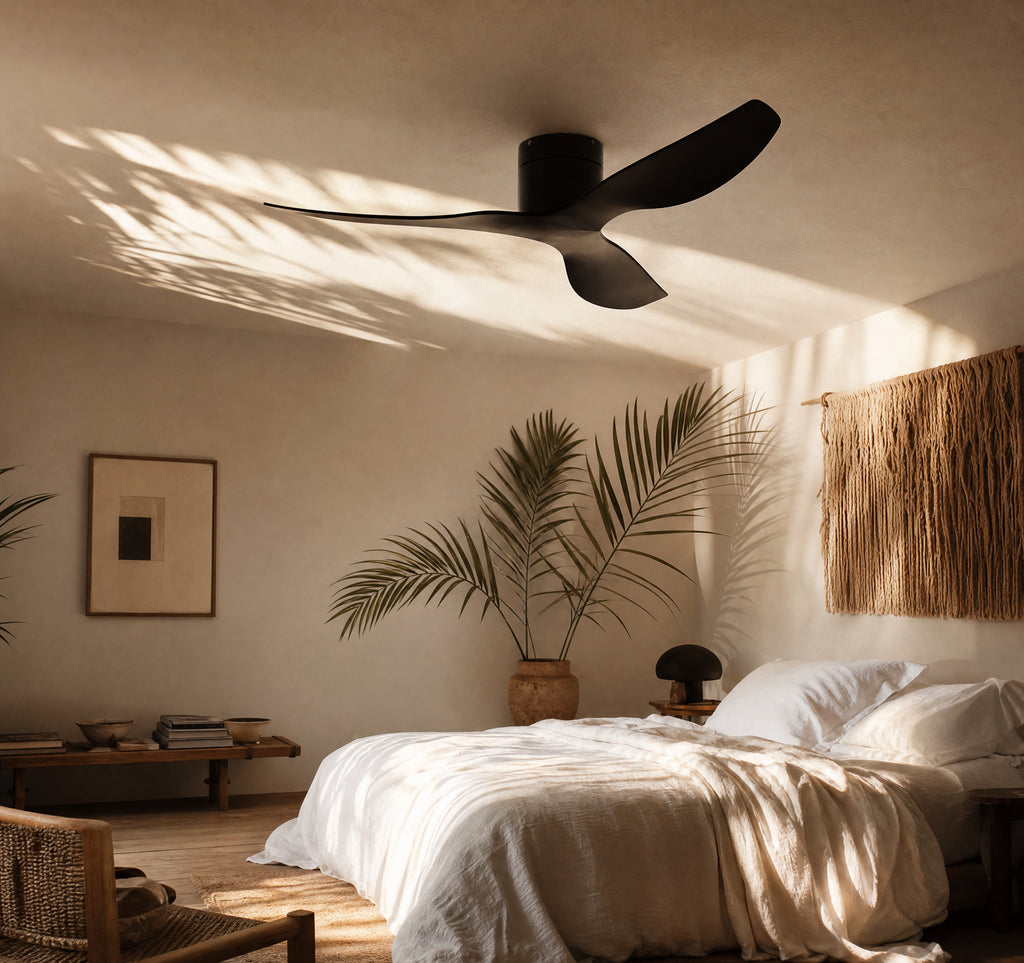 Éclipse Noir, ventilateur de plafond moderne noir, vue 2