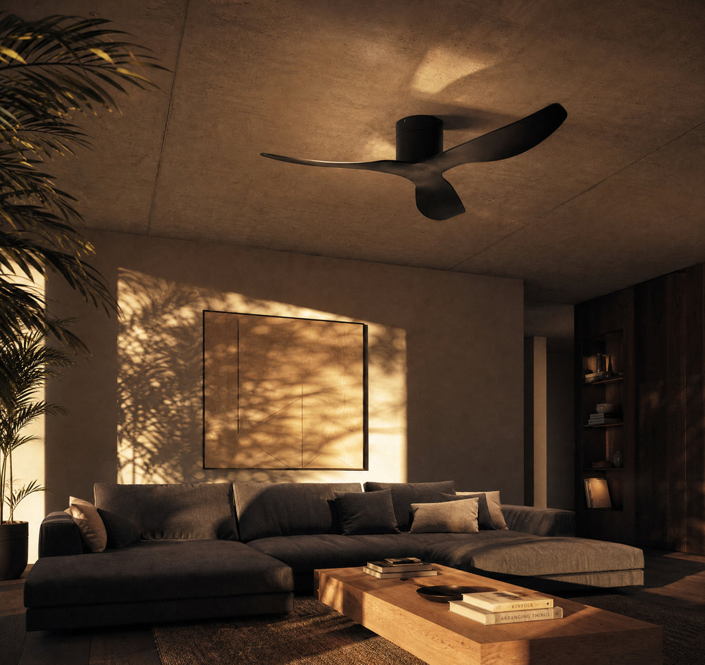 Éclipse Noir, ventilateur de plafond moderne noir, vue 5