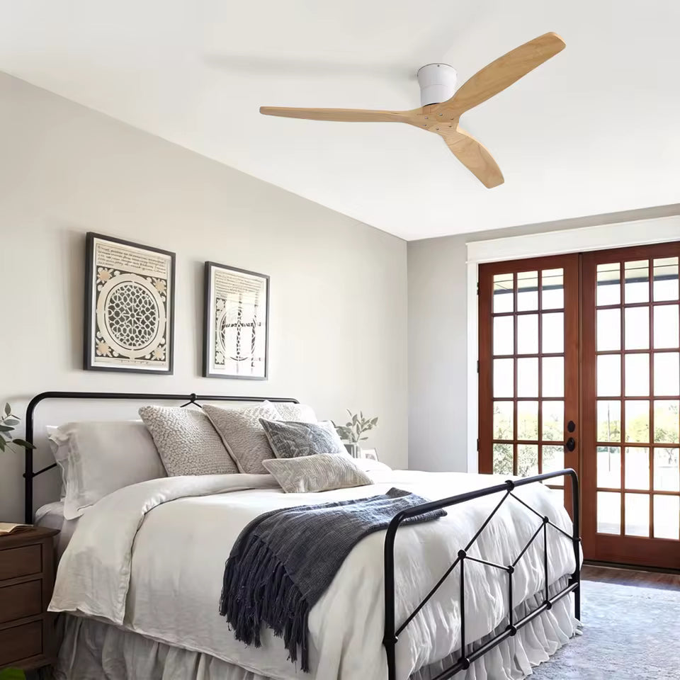 Fjord, ventilateur de plafond épuré en bois massif, vue 2