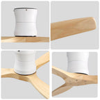 Fjord, ventilateur de plafond épuré en bois massif, vue 4