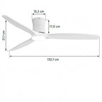 Fjord LED, ventilateur de plafond en bois massif avec LED intégrée, vue 5