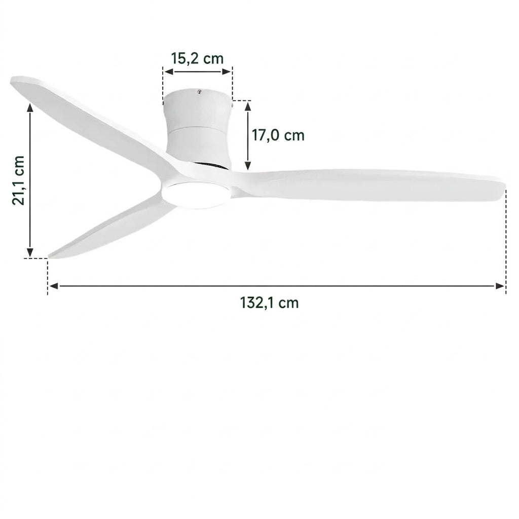 Fjord LED, ventilateur de plafond en bois massif avec LED intégrée, vue 5