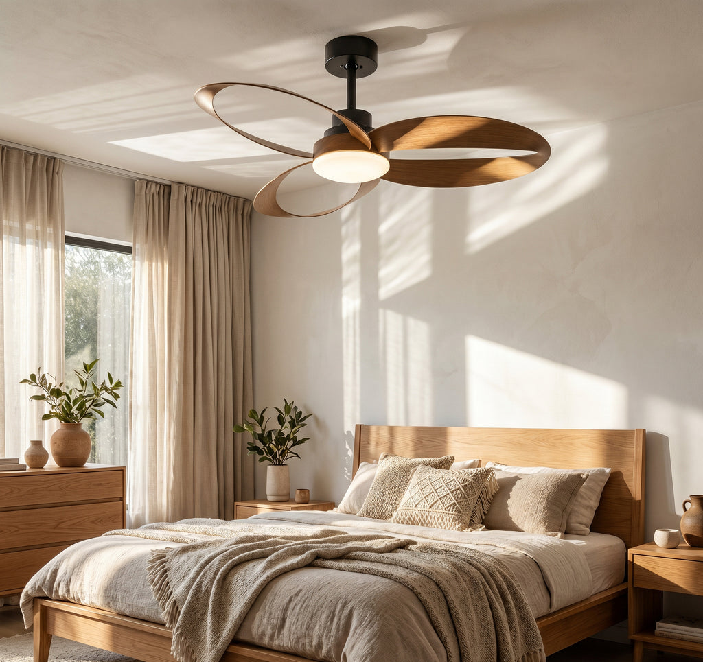 Méridien, ventilateur de plafond design à pales circulaires LED, vue 3