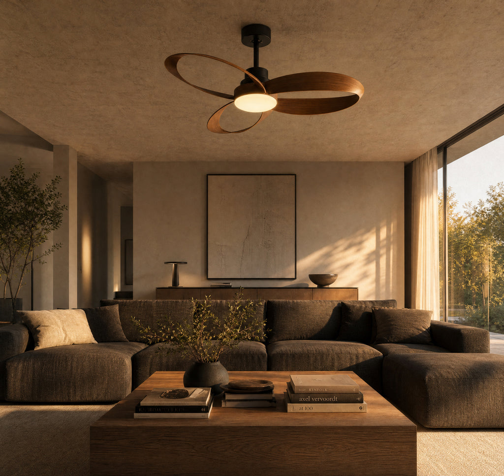 Méridien, ventilateur de plafond design à pales circulaires LED, vue 4