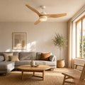 Plume, ventilateur de plafond finition champagne et blanc, vue 2