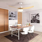 Plume, ventilateur de plafond finition champagne et blanc, vue 4