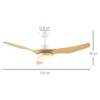 Plume, ventilateur de plafond finition champagne et blanc, vue 5