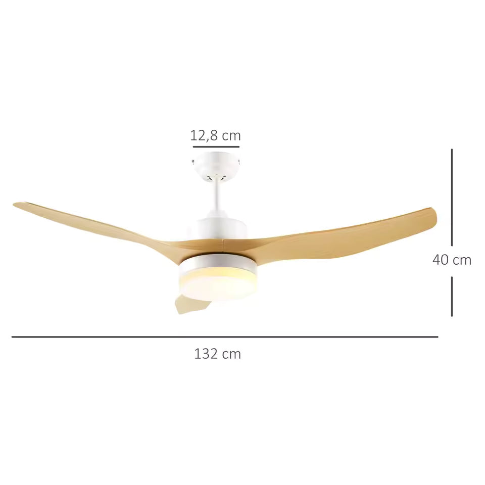 Plume, ventilateur de plafond finition champagne et blanc, vue 5