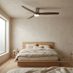 Sylva, ventilateur de plafond bois massif à profil bas, vue 2