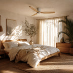 Sylva, ventilateur de plafond bois massif à profil bas, vue 4